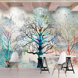 Wallpapers Custom 3D Po Wallpaper Hand Painted Money Tree Modern Living Room Decoration Mural Papel De Parede Self-adhesive