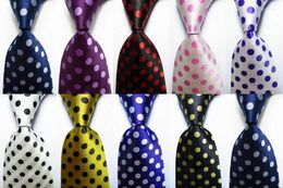 Bow Ties Fashion Dot Tie Men's 9cm Silk Necktie Set Pink Green Blue Yellow JACQUARD WOVEN