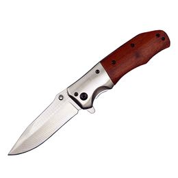 MDA51 FLIPPER ASSOCIO coltello pieghevole 440c Satin Drop Point Wood Manage in legno per escursionismo per escursioni per escursioni per sopravvivenza tattiche coltelli tattici