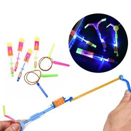 slingshot toy amazing arrow helicopter rubber band power copters kids led flying toy 100 brand