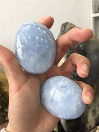 Decorative Figurines 1 Pcs Natural Blue Celestine Crystal Hand Stone Reiki Healing Madagascar Gemstone Tumble As Gift