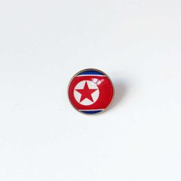 Partys North Korea National Flag Brooch World Cup Football Brooch High Class Banquet Party Gift Decoration Crystal Commemorative Metal Badge