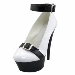 Shoes Dress 15Cm 473 High-Heeled Fashion Party 6 Inch Platform Round Toe Colour Block Decoration Single 35219