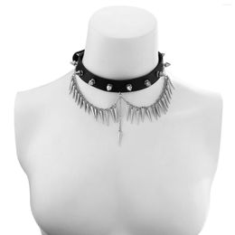 Choker Punk Necklace Costume Accessory Rock Adjustable Cool Collar For Women Birthday Dinners Dates Valentine'S Day