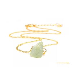 Pendant Necklaces Fashion Quartz Stone Reiki Healing Crystal Chakra Necklace For Women Jewellery Drop Delivery Pendants Dhys7