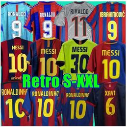 S Retro Soccer Jerseys 96 97 03 04 05 06 07 08 09 10 11 14 15 XAVI RONALDINHO RIVALDO GUARDIOLA PUYOL Iniesta Finals Maillot De FIGO 1899