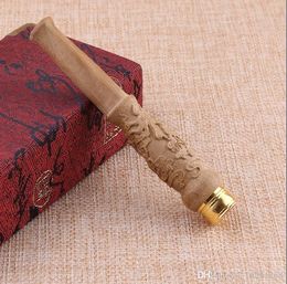 Creative Green Sandalwood carved cigarette holder pull rod filter wood cigarette holder