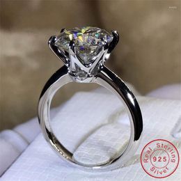 Cluster Rings Solitaire 1.5ct Lab Diamond Ring Original 925 Sterling Silver Engagement Wedding Band For Women Bridal Fine Jewellery