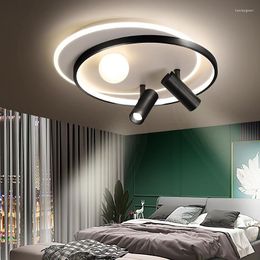 Ceiling Lights Nordic Led Round Light Modern Black Lamp For Dining Living Room Bedroom Kitchen With Spot Fixture