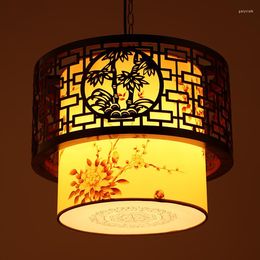 Pendant Lamps Chinese Classical Lights Dining Room Restaurant Wooden Aisle Study Wood Antique Lamp LU628 ZL44