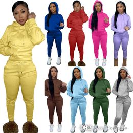 2023 Fall Winter Women Hoodies Pullover Tracksuits 2 Piece Pants Outfits Long Sleeve Plush Sweater Sweatpants Sweatsuit