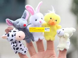 1000pcslot DHL Fedex EMS Cute Cartoon Biological Animal Finger Puppet Plush Toys Child Baby Favour Dolls PNLO