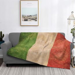 Blankets Old Italian Flag Fleece Blanket For Couch Bed Super Soft Cosy Plush Microfiber Fluffy Lightweight Warm Bedspread 80"x60"