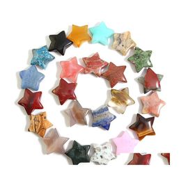 Stone Natural Crystal 30Mm Star Ornaments Quartz Healing Crystals Energy Reiki Gem Jewellery Making Accessories Living Room Decoration Dhpqi