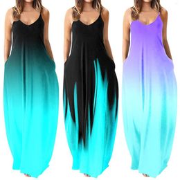 Casual Dresses Women Suitable Dress Long Maxi V Neck Loose Sleeveless Womens Summer Yoga For Cotton Midi