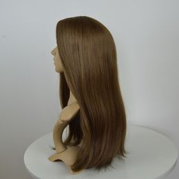 18# Blonde Jewish Wigs Bob Layer Style 2 Kosher Sheitel Wig Europeu Vietnamita Virgem Human Hair 4*4 Top de seda 8-28 polegadas
