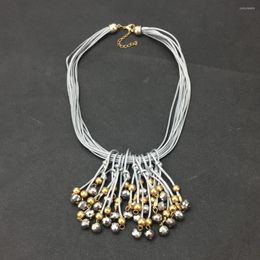 Pendant Necklaces UKMOC Chic Choker Necklace Handmade Yarn Strip Crystal Tassel Statement & Pendants Maxi Jewellery #4103