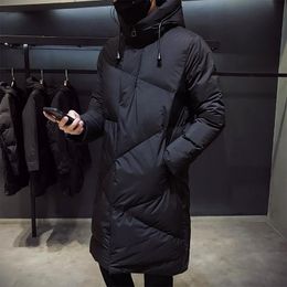 Men's Down Parkas Fashion Winter Jacket Brand Clothing Parka Thick Warm Long Coats High Quality Hooded Black 5XL 230216