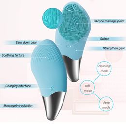 Skin care tool Electric Face Cleansing Brush Silicone Sonic Deep Washing for cleansing and exfoliating facial cleaner personal skincare brushes USB rechargeable