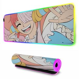 Mouse Pads Wrist Rests Japan Anime Uta Chopper Laptop Computer RGB Mousepad XL Large Gamer Keyboard PC Desk Mat Computer Tablet One Piece Mouse Pad T230215