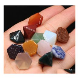 Stone Natural Cone Polishing Rose Quartz Tigers Eye Yoga Energy Bead For Chakra Reiki Healing Decoration Drop Delivery Jewelry Dh4Qq