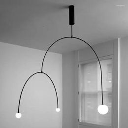 Pendant Lamps Post-modern Golden / Black Plating Wrought Iron Pipe Light With E27 LED Frosted Glass Shade Hanging For Living Room