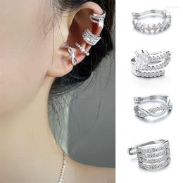 Backs Earrings INS Multi Layer Geometric Fake Piercing Ear Bone Clip For Women Luxury Jewellery Accessories Boucle Oreille Femme