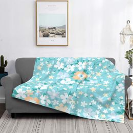 Blankets Floral Seamless Pattern Blanket For Couch Super Soft Cosy Plush Microfiber Fluffy Lightweight Warm Bed Throw 60"x50"