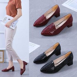 Dress Shoes Women Pumps Ankle Strap Thick Heel Square Toe Mid Heels Work Comfortable Ladies Tyh 2023