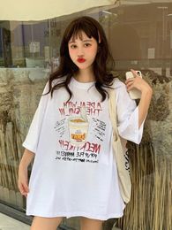 Camisetas de las camisetas para mujeres Kalevest Y2K camisetas lindas sexy abiertos abiertos estilo amarillo coreano All-party Women Women Short Manga estampado Patrón de estampado