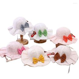 Hats Cute Embossed Bowknot Baby Sun Hat Girl's Big Brim Fisherman 2023 Spring Summer Children's Kids Sunshade