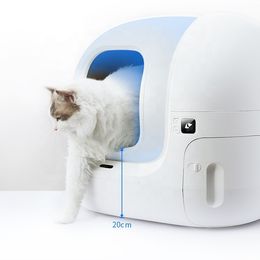 Other Cat Supplies 76L Intelligent Pet Litter Box Automatic Self Cleaning Toilet for 2.4G Wi-Fi Remote App Control Arenero Gato Cerrado 230216