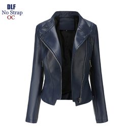 Womens Suits Blazers OLOMM Old DLF 41N448 Womens PU Leather Jacket Highquality Customization Short Slim Fit Coat Long Sleeves Lapel 230216