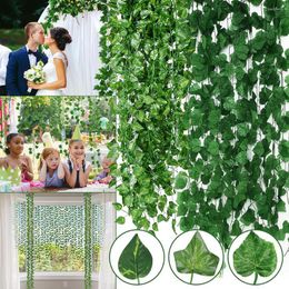 Decorative Flowers Artificial Plants For Decoration Fake Vines Liana Hanging Ivy Plant Creeper Outdoor Wedding Bedroom Home Decor Leaves