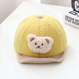 Berets Cute Bear Baby Beanie Autumn Winter Soft Warm Infant Toddler Knitted Hat Pullover Caps Children Kids Knit Bonnet 1-2Y