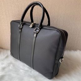 2021 Mens Shoulder Briefcase Black Brown Leather Handbag Business Men Laptop Bag Messenger Bags 3 Colo262E
