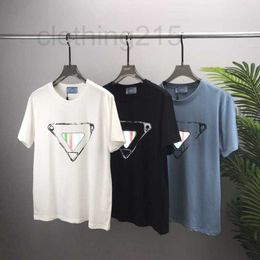 Men's T-Shirts Designer Spring and Summer New Design Hot Drilling Short Sleeve T-shirt Men Women White Black Blue 3 Color T shirt S-XXL 8865