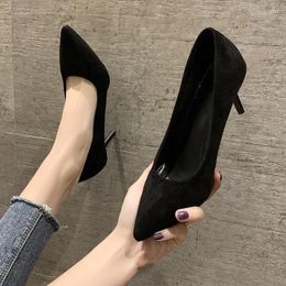 Dress Shoes High Heels Women Stiletto Pumps 2023 Spring And Autumn Girl Professional Formal Wear Black Work Zapatos De Mujer