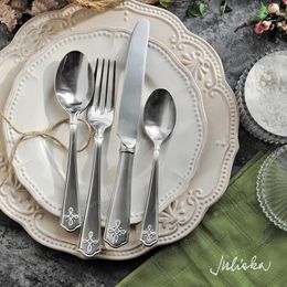 Dinnerware Sets Europe Vintage Cutlery Set Silver Creativity Stainless Steel Thicken Design Cuberteria Wedding Decoration EC50CJ