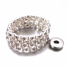 Bangle Luwellever 3 Row Shiny Rhinestone Elastic 156 Stretch Crystal 18mm Snap Button Bracelet Party Prom Wedding Bride JewelryBangle Lars22