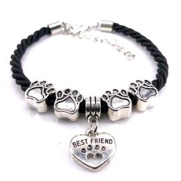 Charm Bracelets Hand Woven 8 Colors Rope Chain Bracelet For Women Friend Dog Pet Lovers Wholesale B005Charm BraceletsCharm