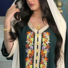 Ethnic Clothing Muslim Dress Ladies Robe Flower Nationality Embroidery Casual Middle East Dubai Women's Flax All Seasons Universal