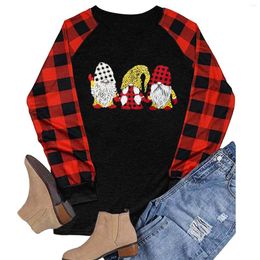 Women's T Shirts Light Long Sleeve Womens Christmas Print Sleeved Raglan Plaid Tee Shirt Top Boys Size 10 12