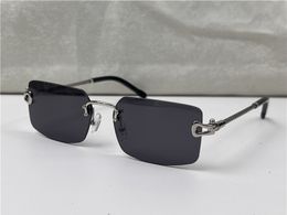 Selling vintage sunglasses rimless lens braided chain and chain buckle temple glasses business fashion avant-garde uv400 light decorative eyewear model 8418