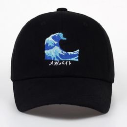 Ball Caps VORON Fashion Harajuku Black Couple Embroidery Snapback Baseball Cap Casual Curved Eaves Hat Breathable Sunscreen Hats