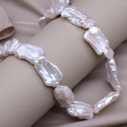 Chains Natural Fresh Water Pearl Necklace Baroque Irregular Rectangular Beads For Women Jewellery Party Banquet Gift