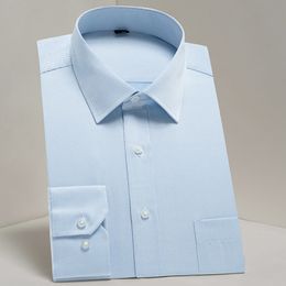Men's Dress Shirts Oversized shirt S~8xl Twill Long Sleeve regular fit office business mens social shirts with chest pocket 230216