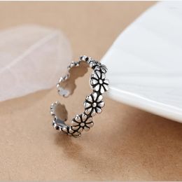 Wedding Rings Punk Vintage Plum Flower For Women Men Simple Adjustable Open Finger Ring Party Gift Trend Jewelry 2023