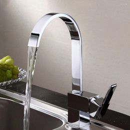 Bathroom Sink Faucets &Cold Water Kitchen Taps 360 Rotation Single Holder Swivel Square Mixer Home Improvement Acces