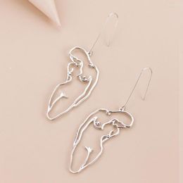 Dangle Earrings Art Abstract Body Lady Face Original Freedom Female Form Wire For Women Big Statement Jewellery